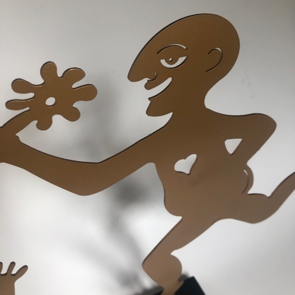 Gold Running Naked Couple Sculptures 12” High - Picture 4 of 8